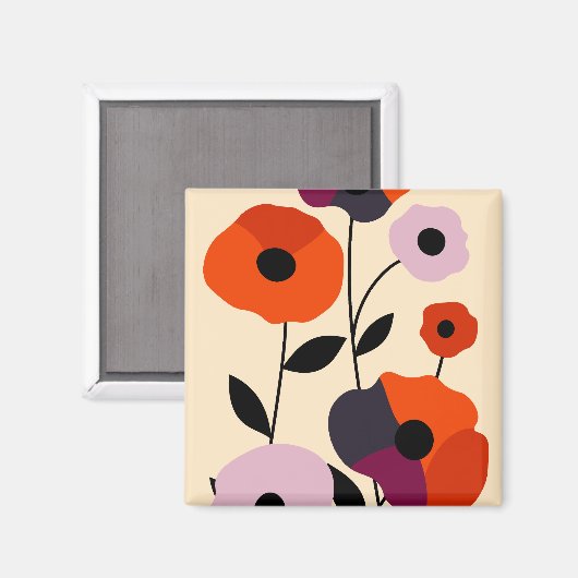 Minimale papaverbloei magneet (Voorkant / Achterkant)