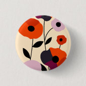Minimale papaverbloei ronde button 3,2 cm (Voorkant)