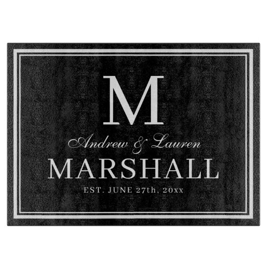 Minimale paren Namen Typografie Weddenschap Gift Snijplank (Voorkant)