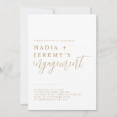 Minimale Partij voor Wit & Gold Engagement Kaart (Voorkant)