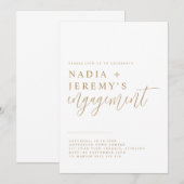 Minimale Partij voor Wit & Gold Engagement Kaart (Voorkant / Achterkant)