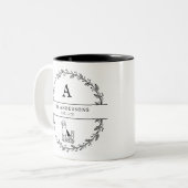 Minimale Pas getrouwd Couple Cadeau-Initialen Tweekleurige Koffiemok (Voorkant links)