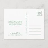 Minimale Pas getrouwd met groene kerst bedankt Feestdagenkaart (Achterkant)