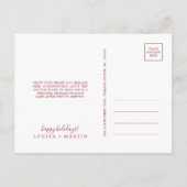 Minimale Pas getrouwd met Rode Kerstmis Dank u Feestdagenkaart (Achterkant)