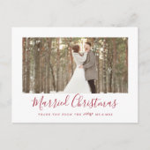 Minimale Pas getrouwd met Rode Kerstmis Dank u Feestdagenkaart (Voorkant)