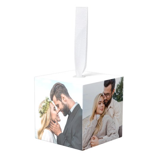 Minimale Pas getrouwd paar foto kerst Decoratie (Voorkant hoekig)