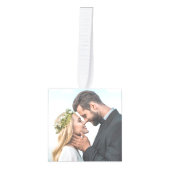 Minimale Pas getrouwd paar foto kerst Decoratie (Voorkant)