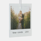 Minimale Pas getrouwd voor eerste kerstmis Glas Ornament (Voorkant Rechts)