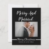 Minimale Pas getrouwd, vrolijk en gehuwd met kerst Feestdagenkaart (Voorkant)