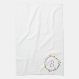 Minimale Pasen Krans Monogram En Paaseieren Theedoek
