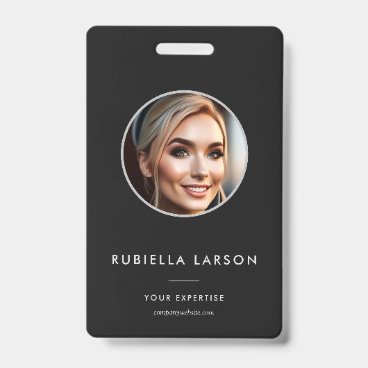 Minimale pasfoto van professioneel personeel Zwart Badge (Voorzijde)