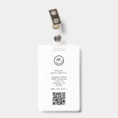 Minimale pasfoto van professioneel personeel Zwart Badge (Achterkant met clip)