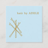 Minimale pasta Blue Bobby Pins Hair Vierkante Visitekaartje (Voorkant)