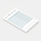 Minimale pasta Blue Weekly Habit Tracker Post-it® Notes (Schuin)