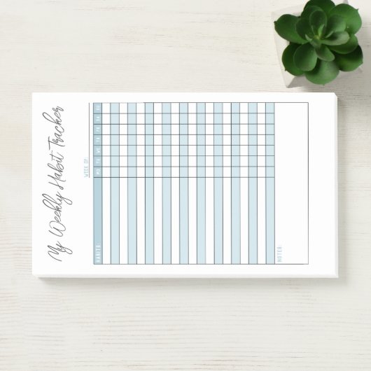 Minimale pasta Blue Weekly Habit Tracker Post-it® Notes (Kantoor)