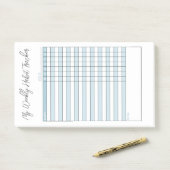 Minimale pasta Blue Weekly Habit Tracker Post-it® Notes (Op bureau)