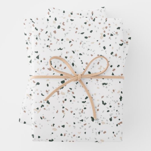 Minimale pasta Blush Pink Green Terrazzo Gift Inpakpapier Vel (In situ)