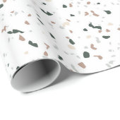 Minimale pasta Blush Roze Terrazzo Gift Cadeaupapier (Rol Hoek)