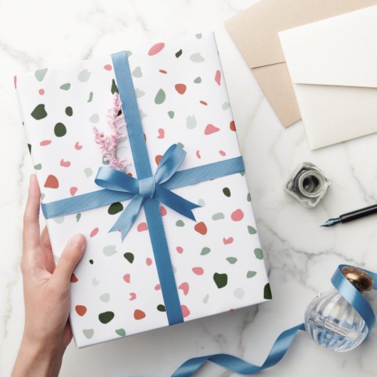 Minimale pasta Blush Roze Terrazzo Gift Cadeaupapier (Geschenken)