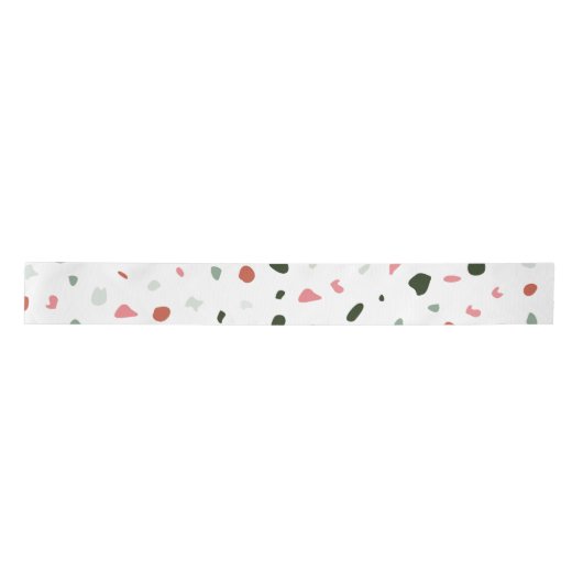 Minimale pasta Blush Roze Terrazzo Gift Satijnen Lint (Voorkant)