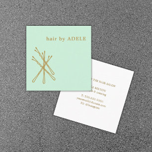 Minimale pasta Green Gold Bobby Pins Hair Vierkante Visitekaartje