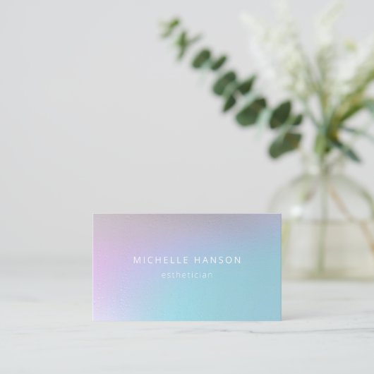 Minimale pasta Paars Turquoise Salon Visitekaartje (Staand voorkant)