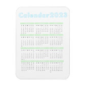 Minimale pastblauw groen 2023-magneetkalender magneet (Verticaal)
