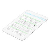 Minimale pastblauw groen 2023-magneetkalender magneet (Linkerzijde)