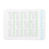Minimale pastblauw groen 2023-magneetkalender magneet (Horizontaal)