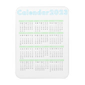 Minimale pastblauw groen 2023-magneetkalender magneet (Verticaal)