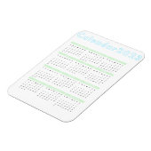 Minimale pastblauw groen 2023-magneetkalender magneet (Linkerzijde)