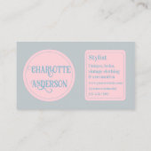 Minimale pasteilijst voor mode visitekaartje (Achterkant)