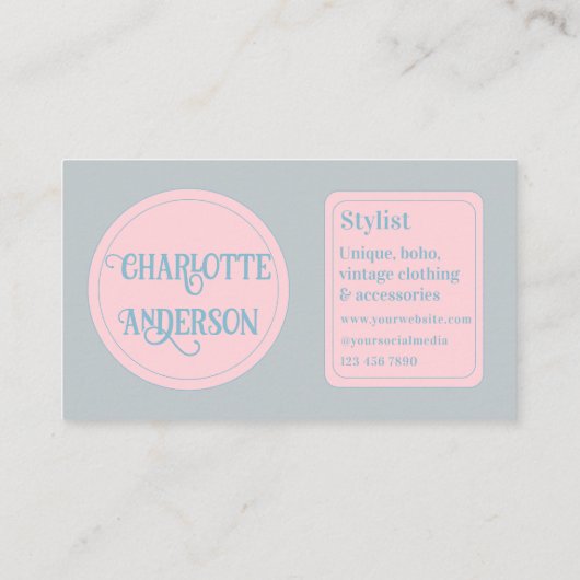 Minimale pasteilijst voor mode visitekaartje (Achterkant)