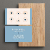 Minimale pastel blauw & roze wimpers schoonheidssa visitekaartje