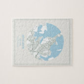 Minimale Pastel Blue Map Art Reykjavik IJsland Legpuzzel (Horizontaal)