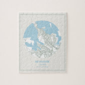 Minimale Pastel Blue Map Art Reykjavik IJsland Legpuzzel (Verticaal)