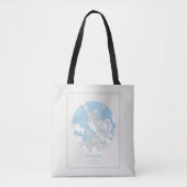 Minimale Pastel Blue Map Art Reykjavik IJsland Tote Bag (Voorkant)