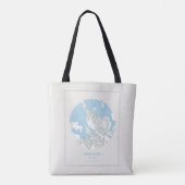 Minimale Pastel Blue Map Art Reykjavik IJsland Tote Bag (Achterkant)