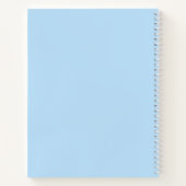 Minimale Pastel Blue Typography Moderne Custom Notitieboek (Achterkant)