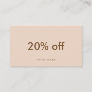 Minimale Pastel Discount Coupon Card Visitekaartje