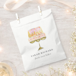 Minimale pastel kleurrijke waterverf cake bakkerij bedankzakje