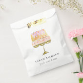 Minimale pastel kleurrijke waterverf cake bakkerij bedankzakje (Gezegeld)