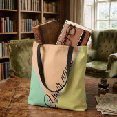 Minimale Pastel Mint Perzik Kleurblok Aangepaste N Tote Bag