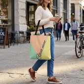 Minimale Pastel Mint Perzik Kleurblok Aangepaste N Tote Bag