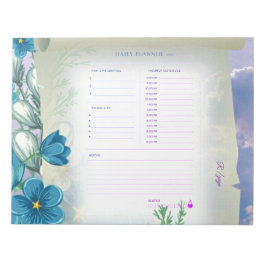 Minimale Pastel paarse en blauwe Dagelijkse Planne Notitieblok