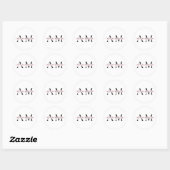 "Minimale Pastel Roze Initiaal & Naam Persoonlijk  Ronde Sticker (Vel)