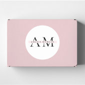 "Minimale Pastel Roze Initiaal & Naam Persoonlijk  Ronde Sticker