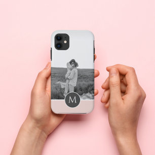 Minimale Pastel roze, persoonlijke naam & foto Case-Mate iPhone Case