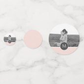 Minimale Pastel roze, persoonlijke naam & foto Confetti (Voorkanten)