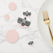 Minimale Pastel roze, persoonlijke naam & foto Confetti (Groep)